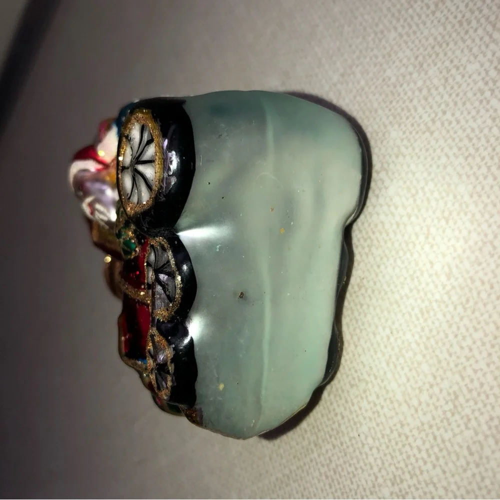Vintage‎ Glass Santa Engine Train Christmas Ornament